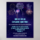 Night Sky Fireworks 4. Juli Event Poster (Vorne)