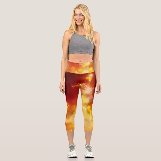 Night Sky Flame Capri Leggings (Vorderseite)