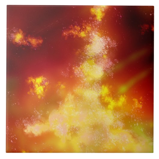 Night Sky Flame Keramik Tile Fliese (Vorderseite)