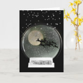 Night Sky Flying Rentier Snow Globe Weihnachten Karte (Gelbe Blume)