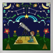 Night Sky Folk Art Poster (Vorne)