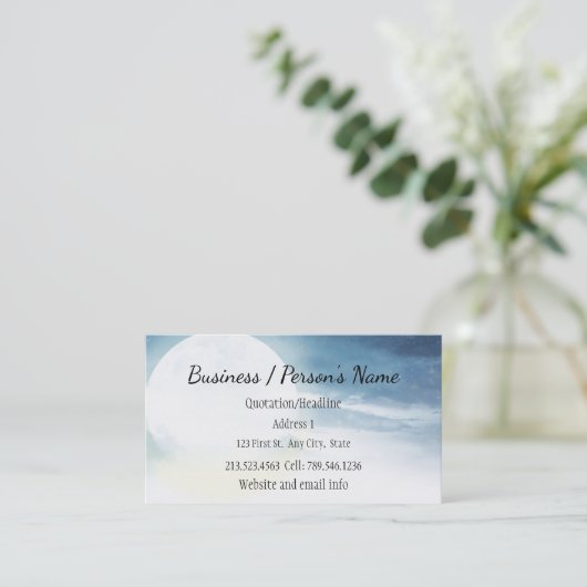 Night Sky Full Moon Custom Visitenkarte (Stehend Vorderseite)