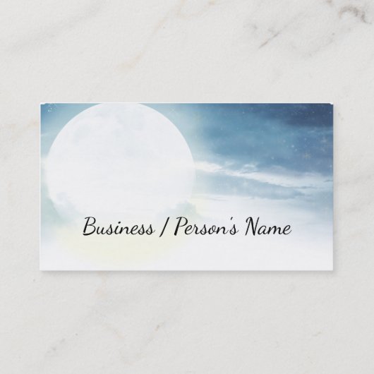 Night Sky Full Moon Custom Visitenkarte (Rückseite)