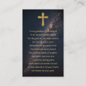 Night Sky Funeral Memorial Prayer Photo Cards Visitenkarte (Rückseite)