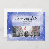 Night Sky Galaxy Blue Cosmic Save the Date Hochzei Postkarte (Vorne/Hinten)