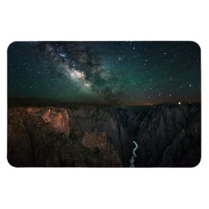 Night Sky Galaxy Landscape Foto Magnet