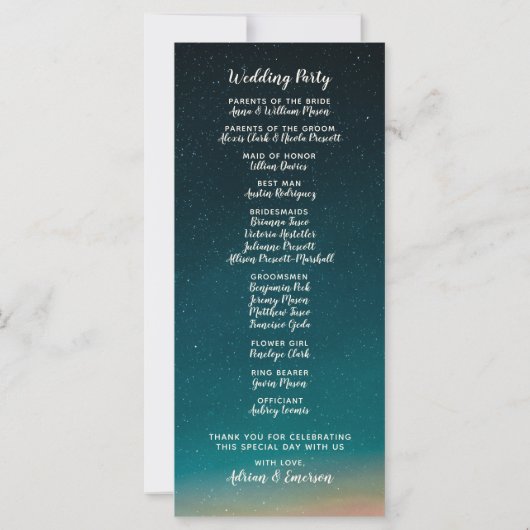 Night Sky Galaxy Starry Night Modern Wedding (Rückseite)