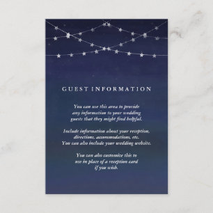 Night Sky Garlands of Stars Wedding Guest Info Begleitkarte
