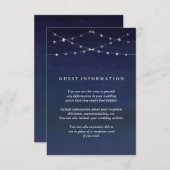 Night Sky Garlands of Stars Wedding Guest Info Begleitkarte (Vorne/Hinten)