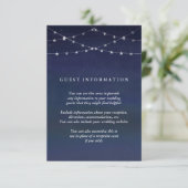 Night Sky Garlands of Stars Wedding Guest Info Begleitkarte (Stehend Vorderseite)