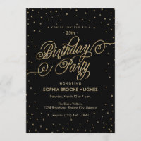 Night Sky Gold & Black Extravagant Birthday Party 