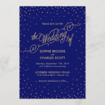Night Sky Gold Stars Extravagante Hochzeitseinladu