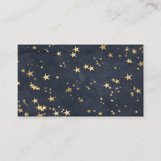 Night Sky Golden Stars Astrologie Grau Blau Visitenkarte (Vorderseite)