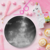 Night Sky grau monochrom Pappteller (Party)