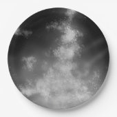 Night Sky grau monochrom Pappteller (Vorderseite)