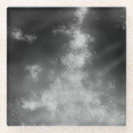 Night Sky Gray Monochrome Glass Untersetzer