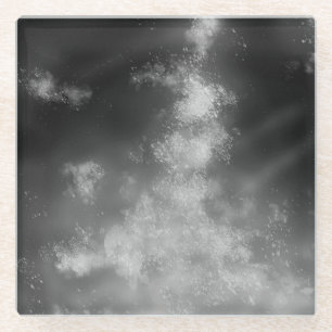 Night Sky Gray Monochrome Glass Untersetzer