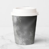 Night Sky Gray Monochrome Paper Cup Pappbecher (Rückseite)