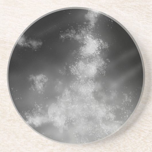Night Sky Gray Monochrome Sandstone Untersetzer (Vorne)