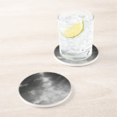Night Sky Gray Monochrome Sandstone Untersetzer (Seite)