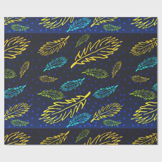 Night Sky Herbst Leaves Set 1 Geschenkpapier (Flach)