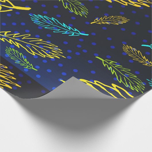 Night Sky Herbst Leaves Set 1 Geschenkpapier (Ecke)