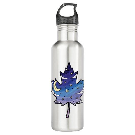 night sky in maple leaf edelstahlflasche (Vorderseite)