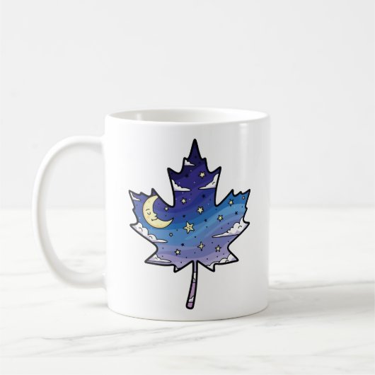 night sky in maple leaf kaffeetasse (Links)