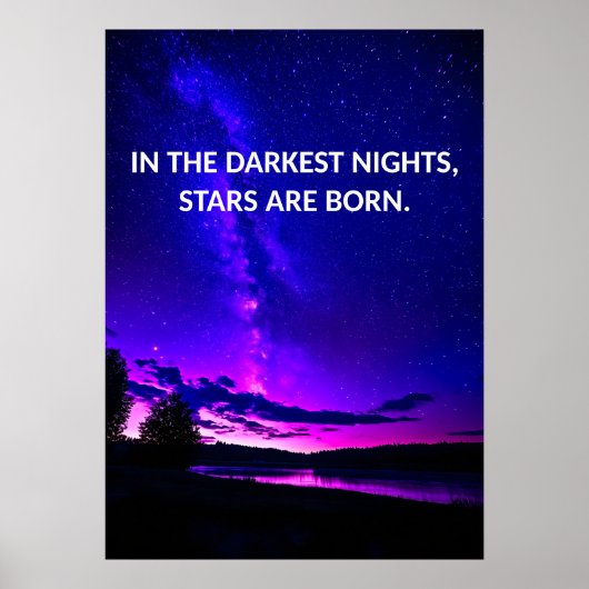 Night Sky Inspiration Zitat Poster (Vorne)