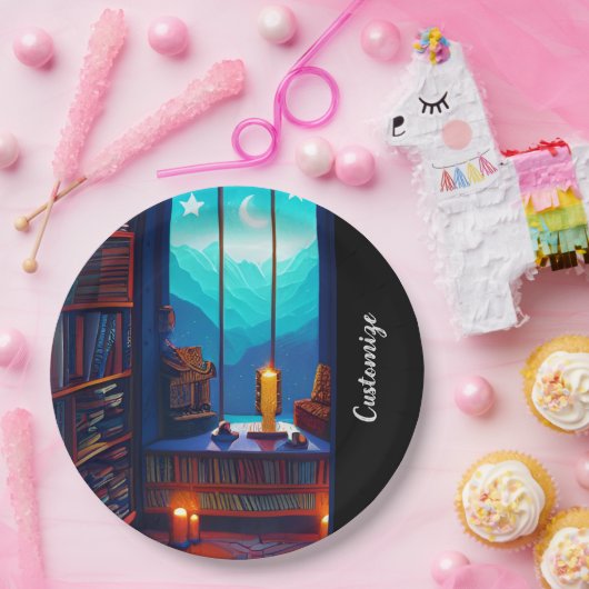 Night Sky Library Pappteller (Party)