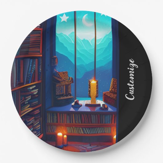 Night Sky Library Pappteller (Vorderseite)