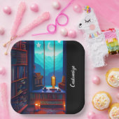 Night Sky Library Square Pappteller (Party)