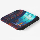 Night Sky Library Square Pappteller (Gewinkelt)