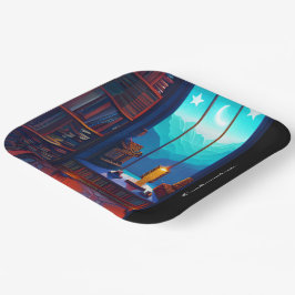 Night Sky Library Square Pappteller