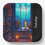 Night Sky Library Square Pappteller (Vorderseite)