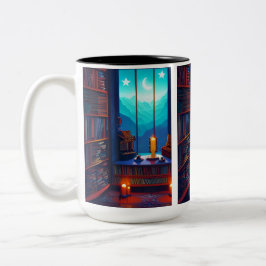 Night Sky Library Zweifarbige Tasse