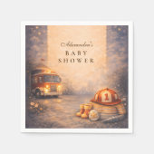 Night Sky Little Firefighter Baby Shower Serviette (Vorderseite)
