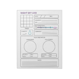 Night Sky Log Notizblock