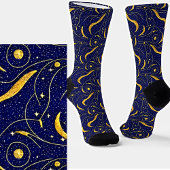 Night Sky Metallic Gold Blue Celestis Formen Socken