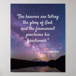 Night Sky Milky Way Psalm 19:1 Poster