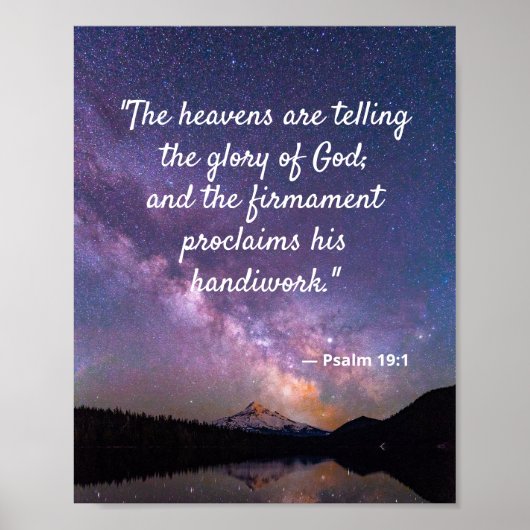 Night Sky Milky Way Psalm 19:1 Poster (Vorne)