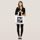 Night Sky mit Mond und Wolken Jumbo Stoffbeutel (Vorderseite (Model))