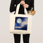 Night Sky mit Mond und Wolken Jumbo Stoffbeutel (Vorderseite (Produkt))