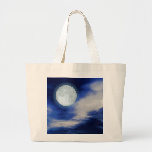 Night Sky mit Mond und Wolken Jumbo Stoffbeutel (Vorne)