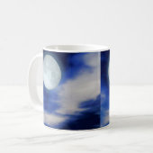 Night Sky mit Mond und Wolken Kaffeetasse (Vorderseite Links)