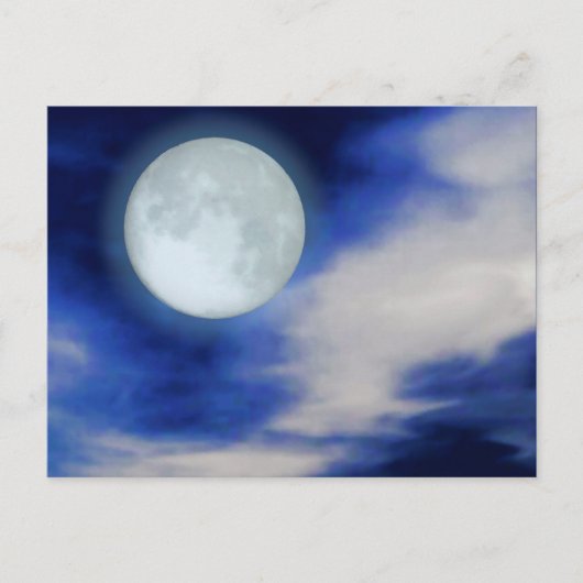 Night Sky mit Mond und Wolken Postkarte (Vorderseite)