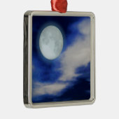Night Sky mit Mond und Wolken Silbernes Ornament (Rechts)
