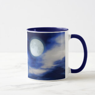 Night Sky mit Mond und Wolken Tasse