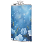 Night Sky mit Stars und Blume Digitale Kunst Flachmann (Links)