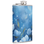 Night Sky mit Stars und Blume Digitale Kunst Flachmann (Rechts)